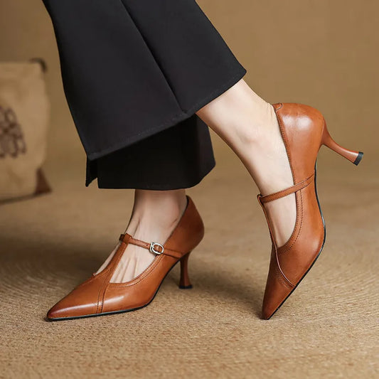 Elle Genuine Leather Heels