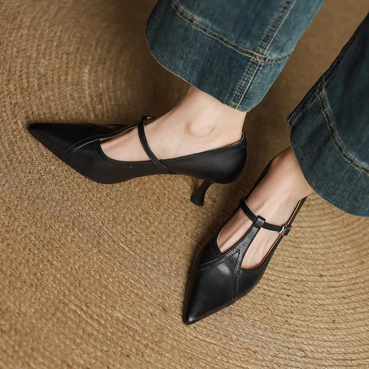 Elle Genuine Leather Heels