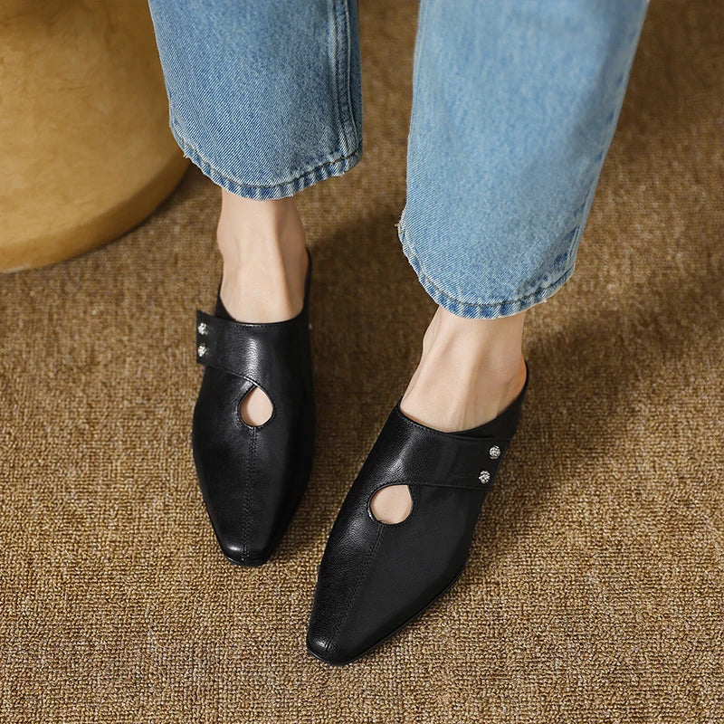 Olga Genuine Leather Mules