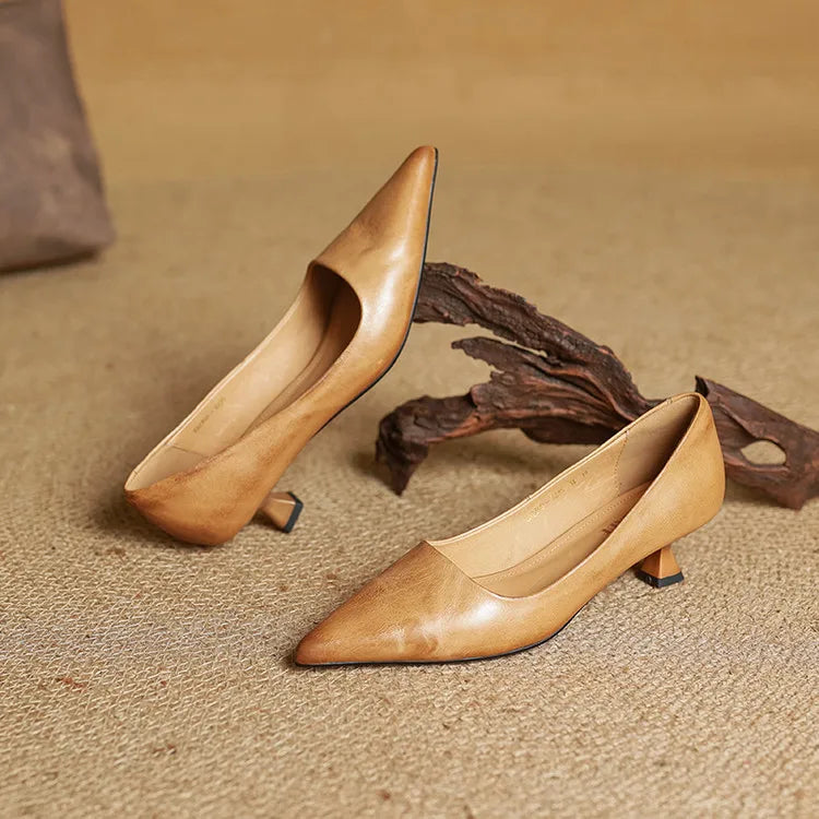 Yanil Genuine Leather Heels