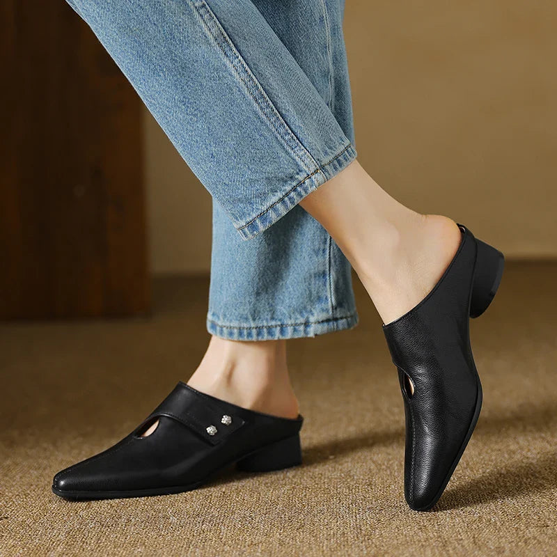 Olga Genuine Leather Mules