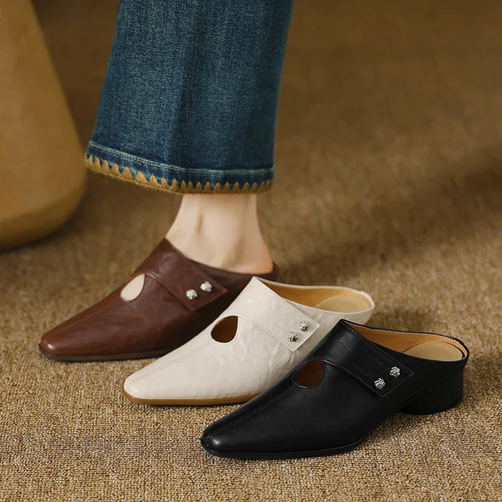 Olga Genuine Leather Mules