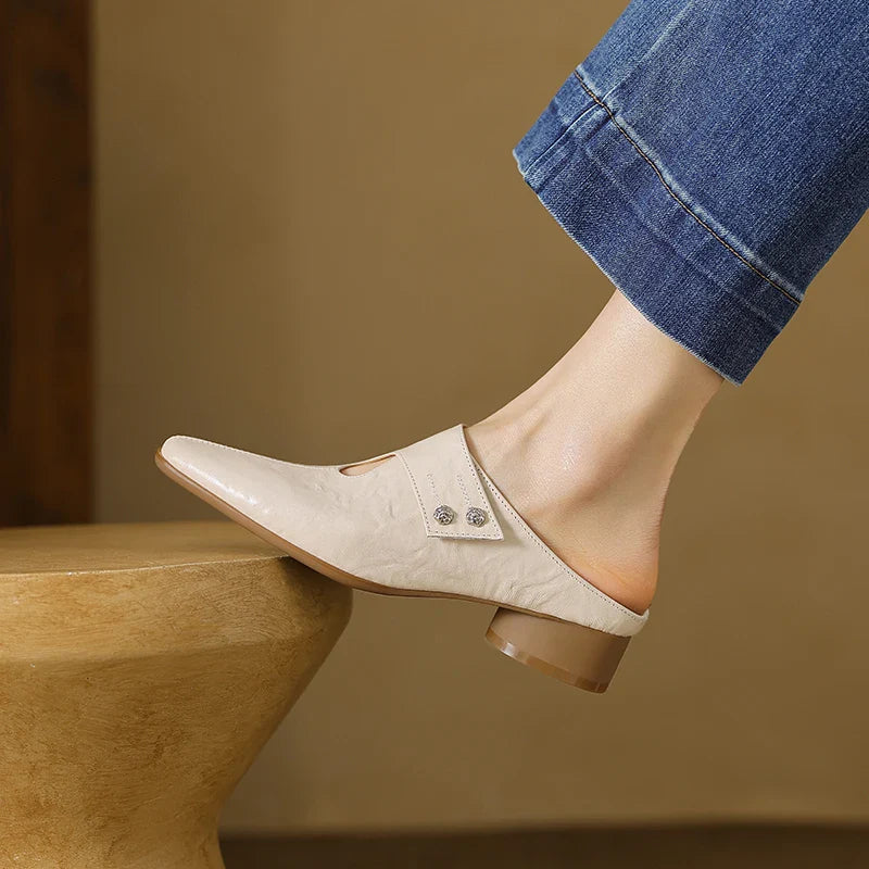 Olga Genuine Leather Mules